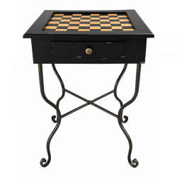 Tavolino Black Wood Chess